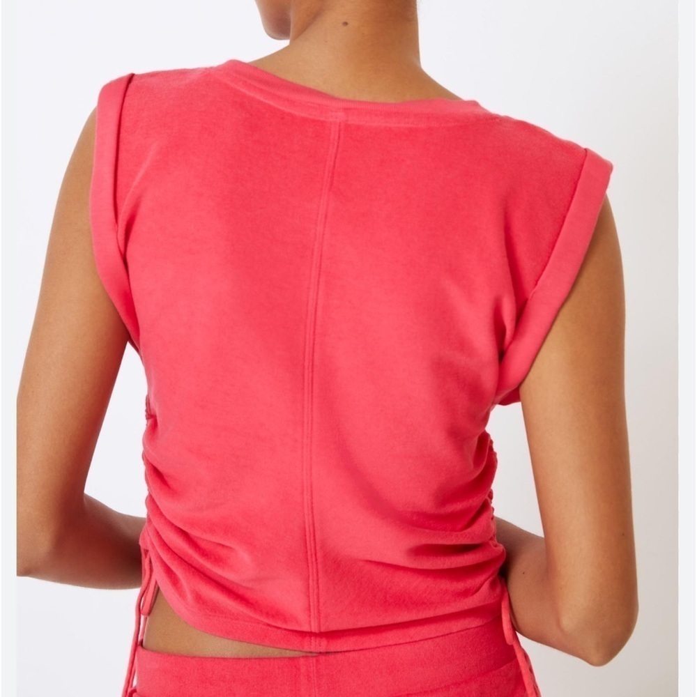 Anthropologie Daily Practice Ruched Baby Tank in Raspberry - Size Small - Picture 2 of 10